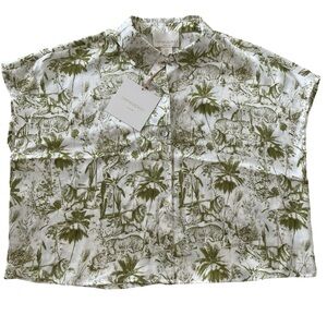 New Cynthia Rowley New York 100% Silk Crop Blouse M